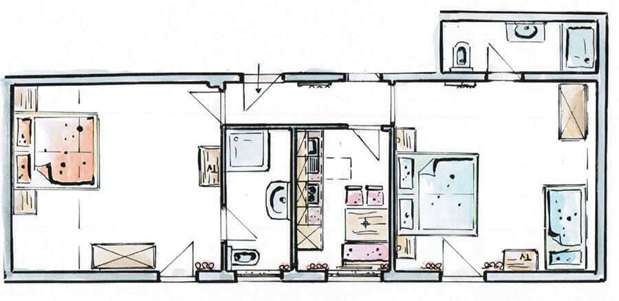 Raumplan Appartement 4 von Landhaus Barbara