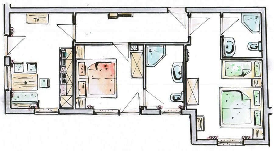 Raumplan Appartement 3 von Landhaus Barbara