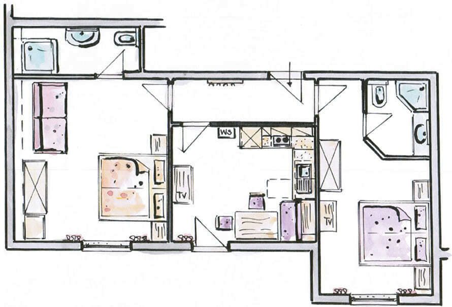 Raumplan Appartement 5 von Landhaus Barbara
